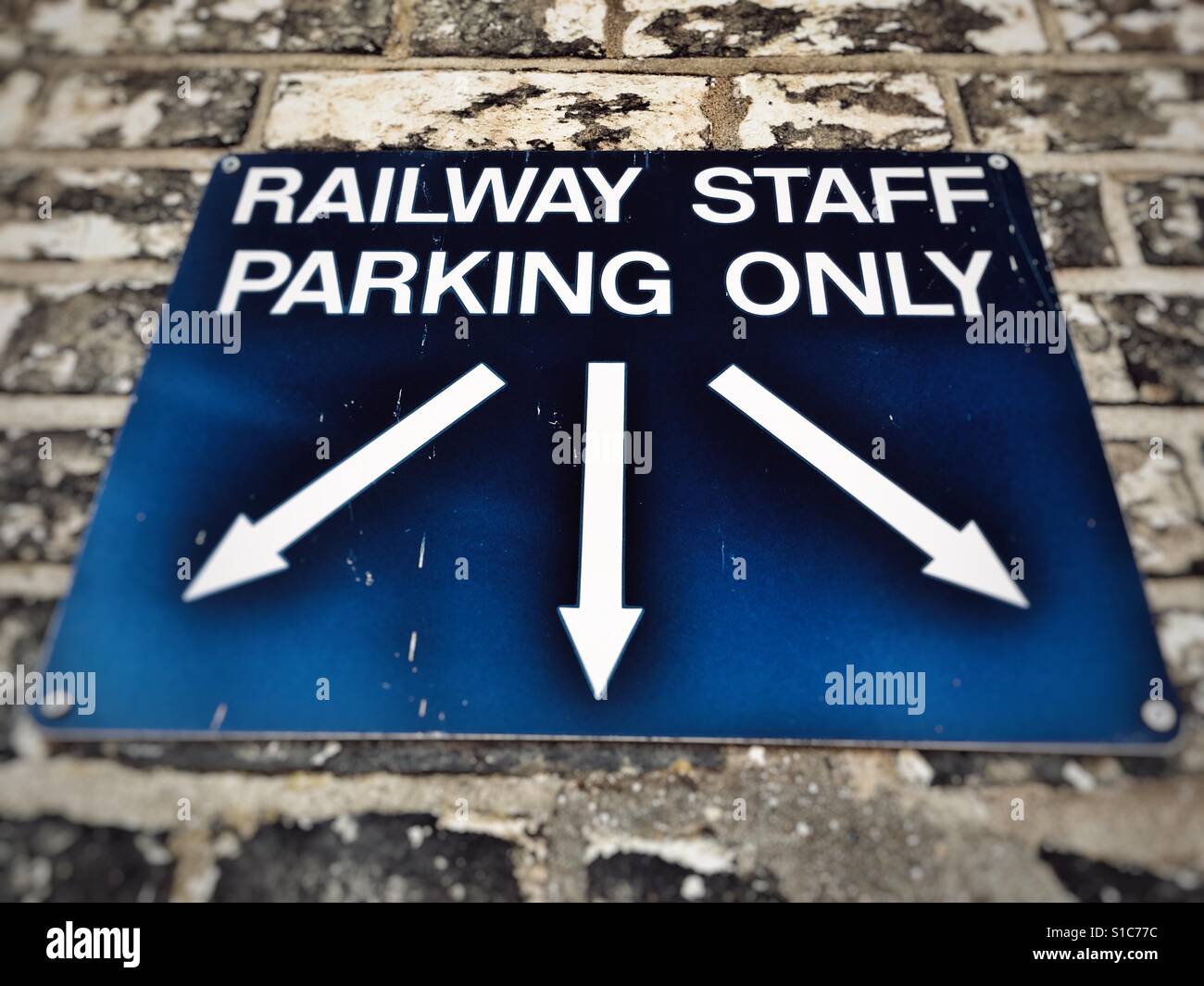 Railway Staff Parking Only sign - Smartphone Captured Stock Image