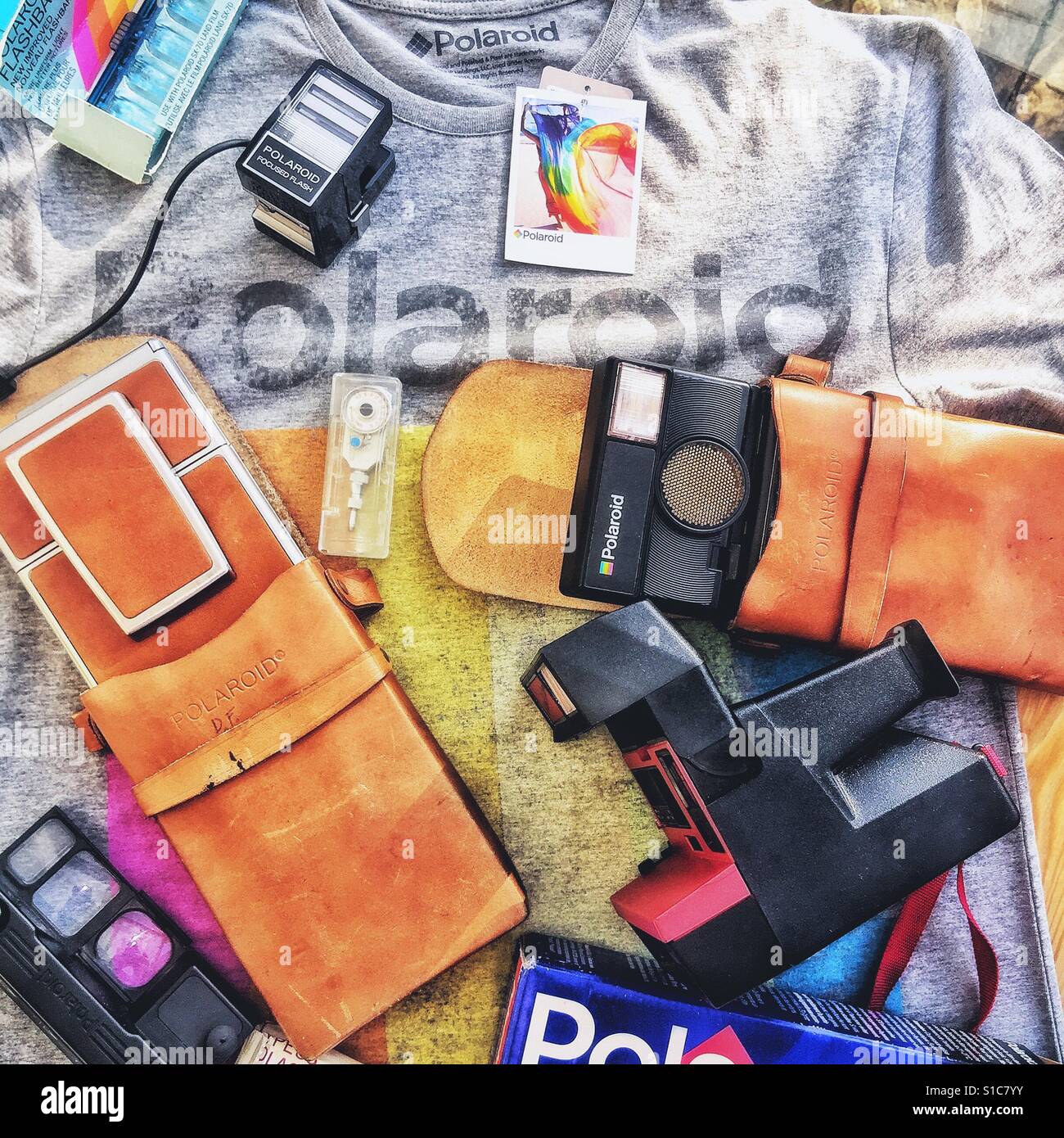 Retro cameras. - Smartphone Captured Stock Image