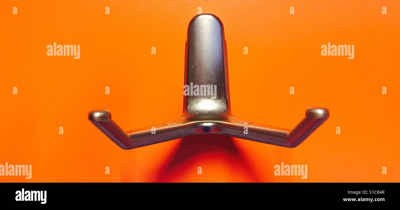 Steel coat hanger locking room Stock Photo Alamy