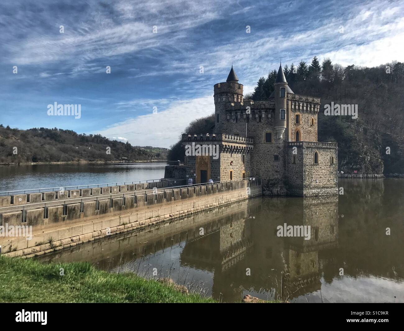 Chateau de la Roche Loire river France Stock Photo
