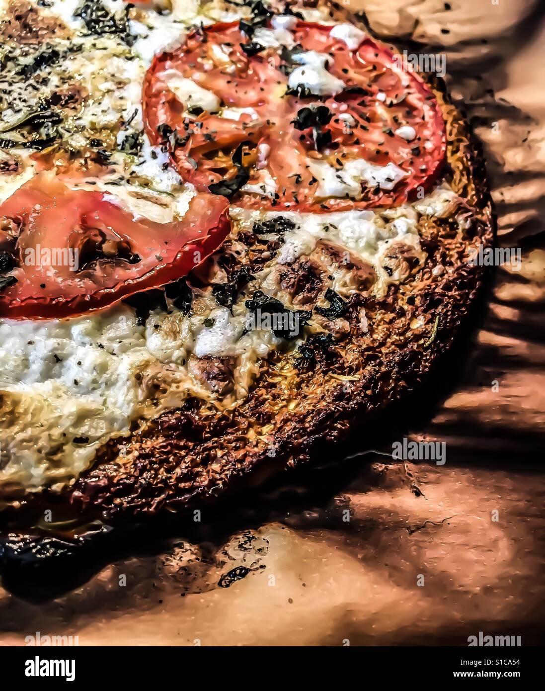 Cauliflower crust pizza Stock Photo