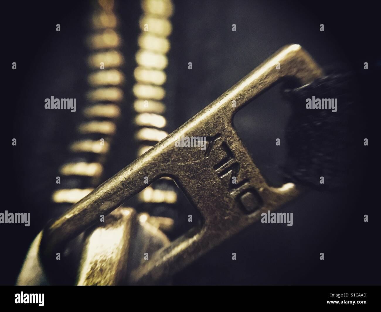 Close up of zipper - Smartphone Captured Stock Image