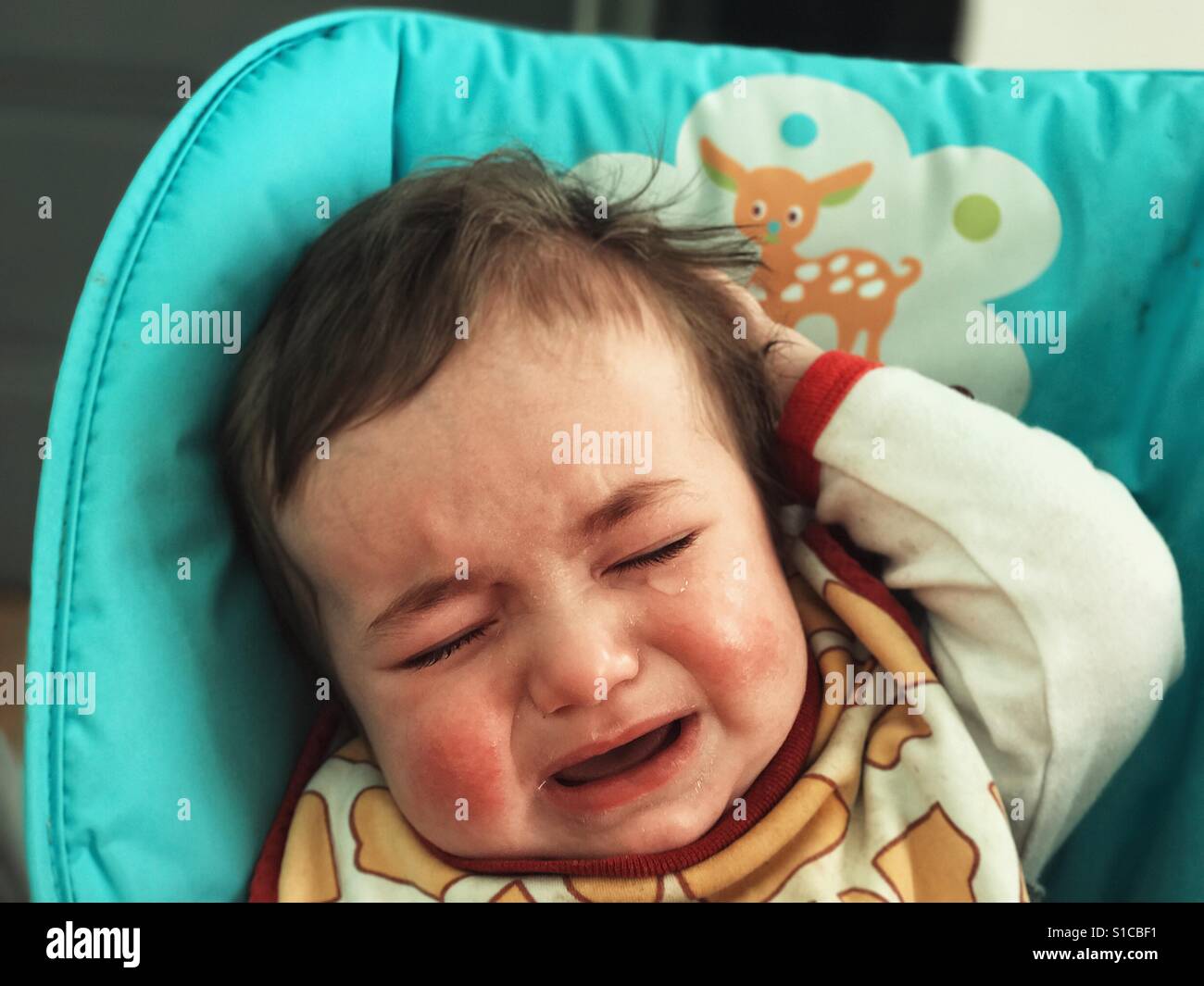 Baby crying portrait Stock Photo Alamy