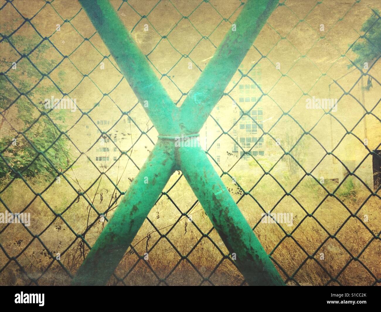 Close up of a metal fence Beirut lebanon - Smartphone Captured Stock Image