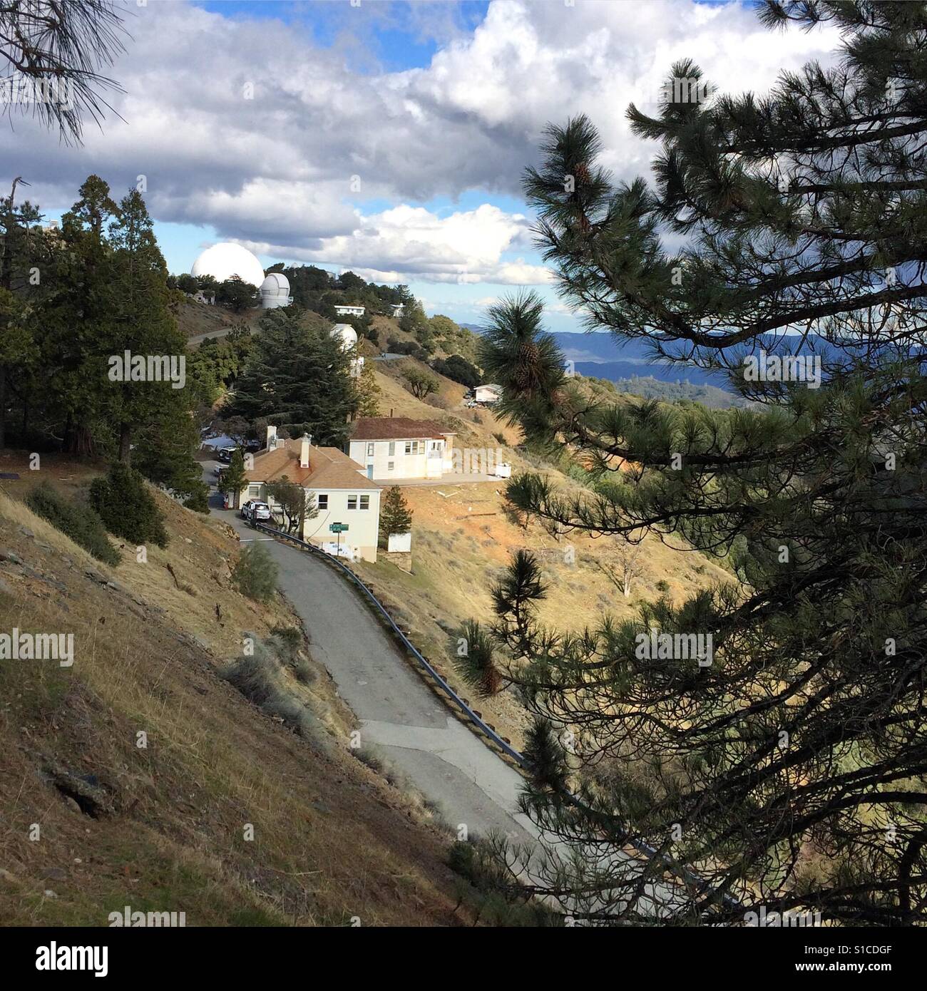 Houses near Lick Observatory and the summit of Mount Hamilton, Santa Clara County, California Stock Photo
