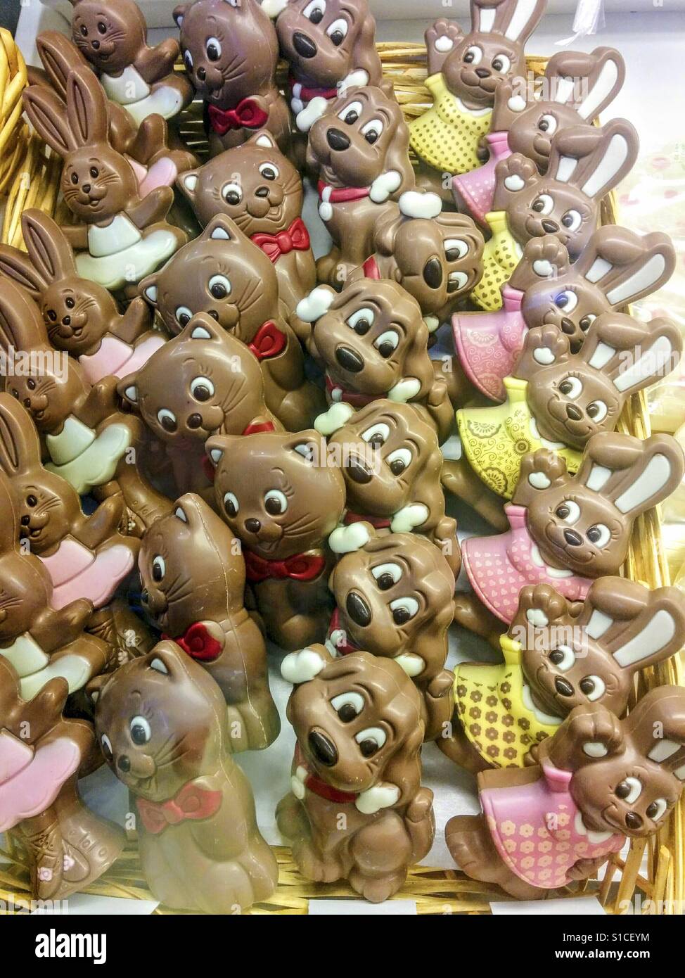 Chocolate figures for tarts Stock Photo Alamy