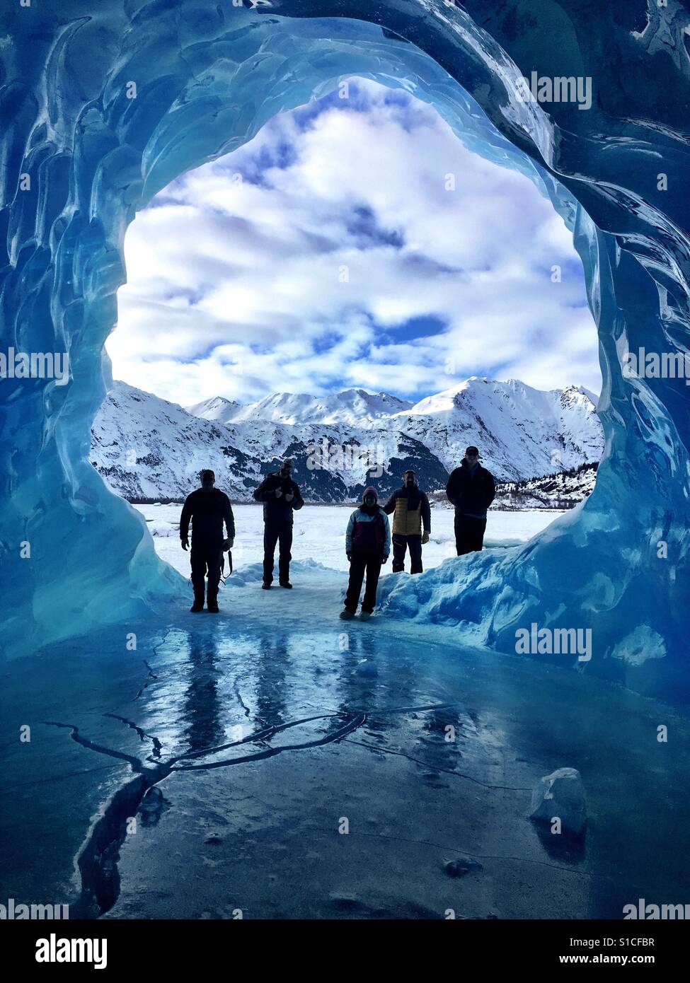 Exploring ice caves at Spencer Glacier, Alaska Stock Photo Alamy