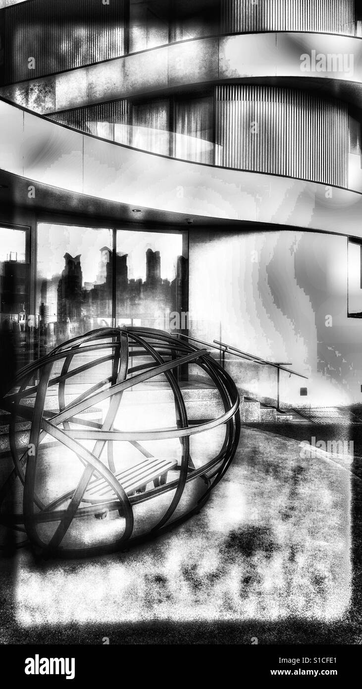 Architecture and sculpture abstract curves, London - Smartphone Captured Stock Image