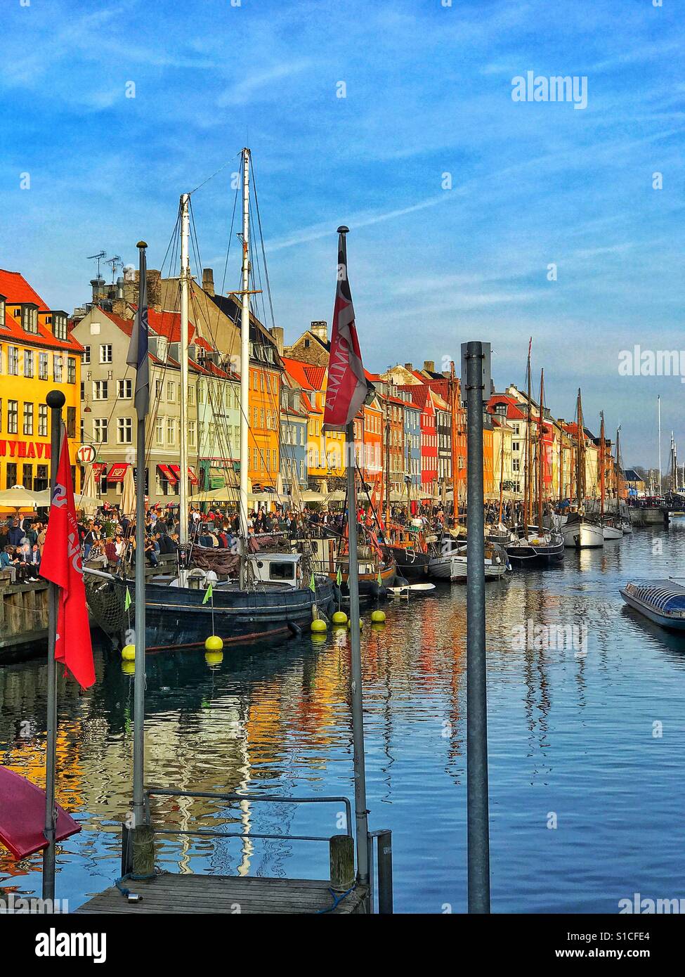 Nyhavn in Copenhagen - Smartphone Captured Stock Image