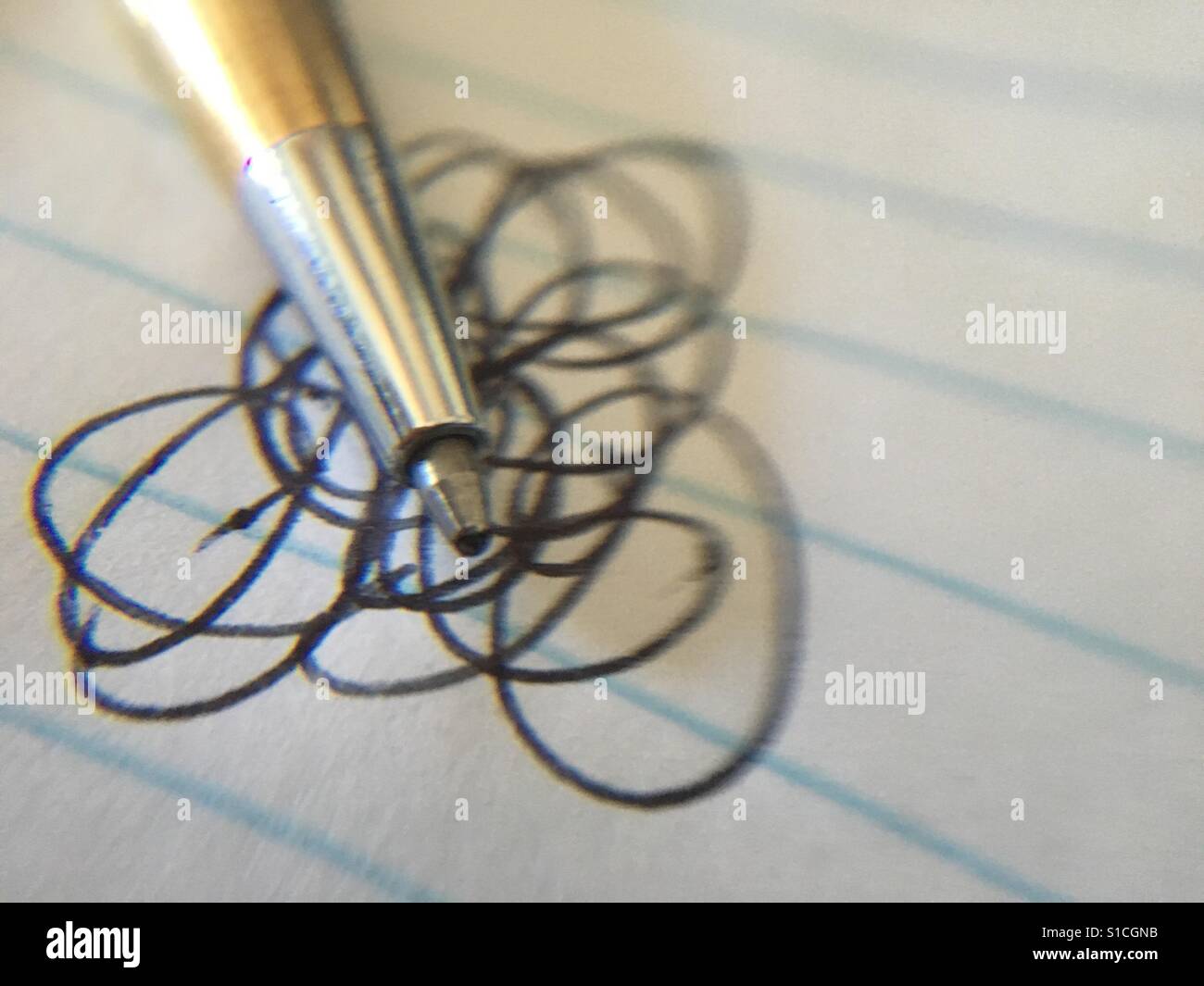 Pen paper and doodle - Smartphone Captured Stock Image
