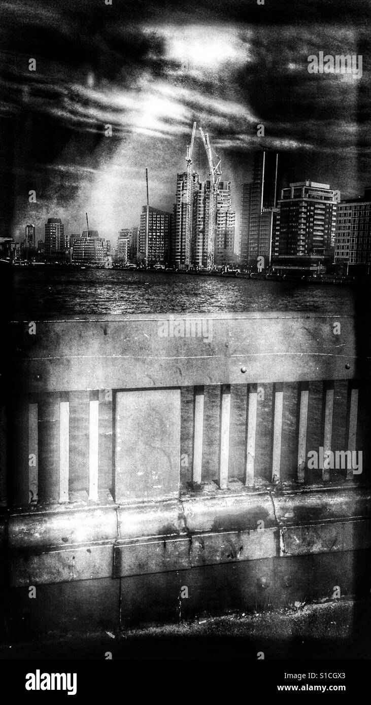 Skyscrapers from Vauxhall Bridge, London - Smartphone Captured Stock Image