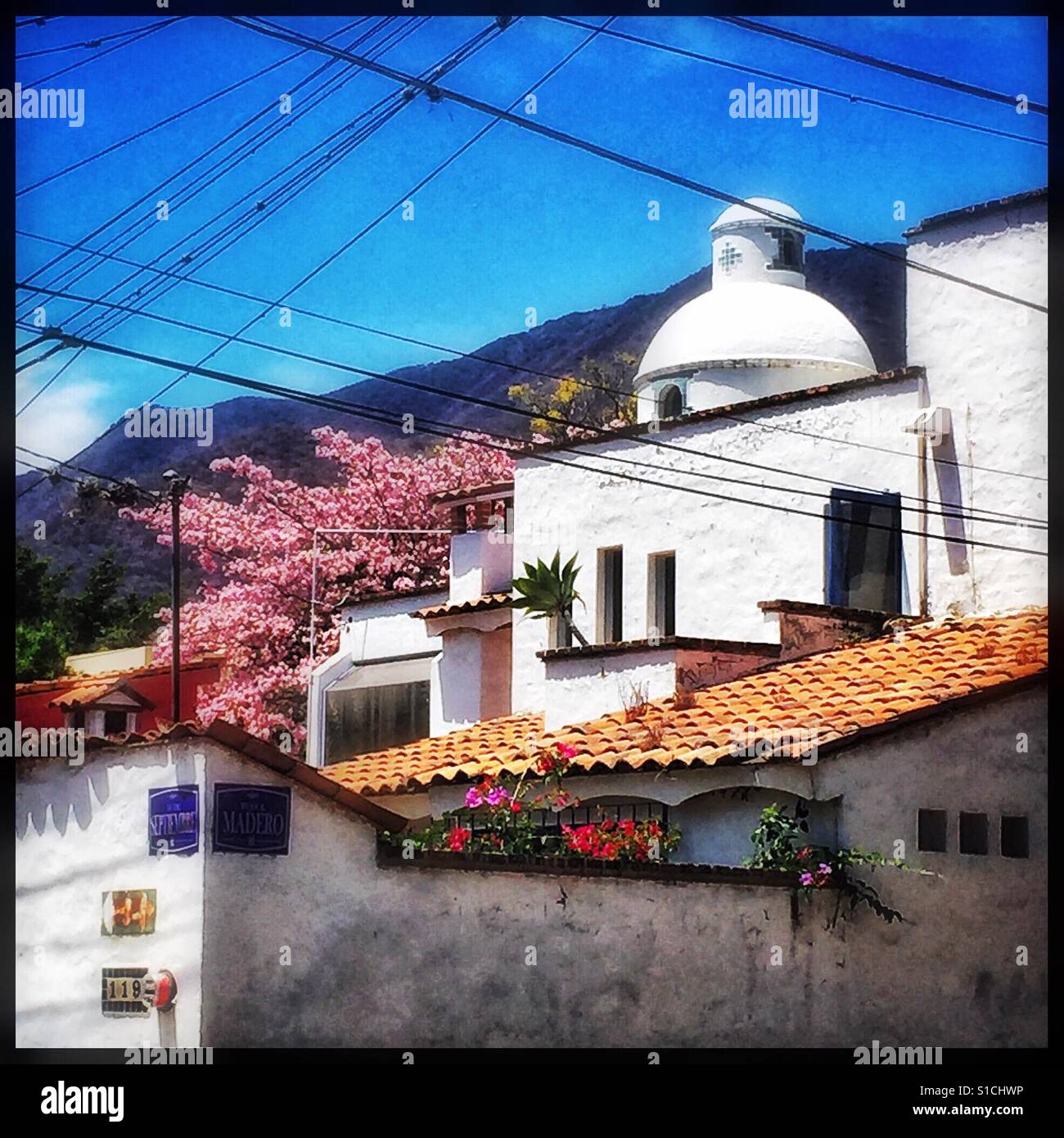 A beautiful home in Ajijic, Jalisco is surrounded by the colors of