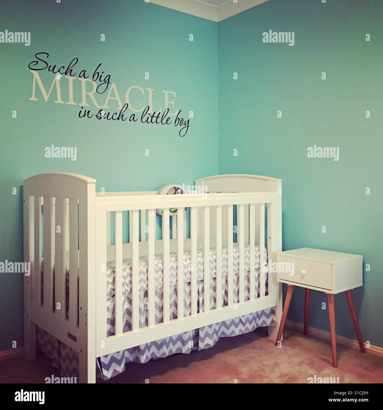 Such a big miracle in such a little boy Stock Photo