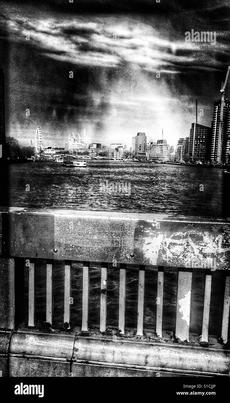 London view from Vauxhall Bridge - Smartphone Captured Stock Image