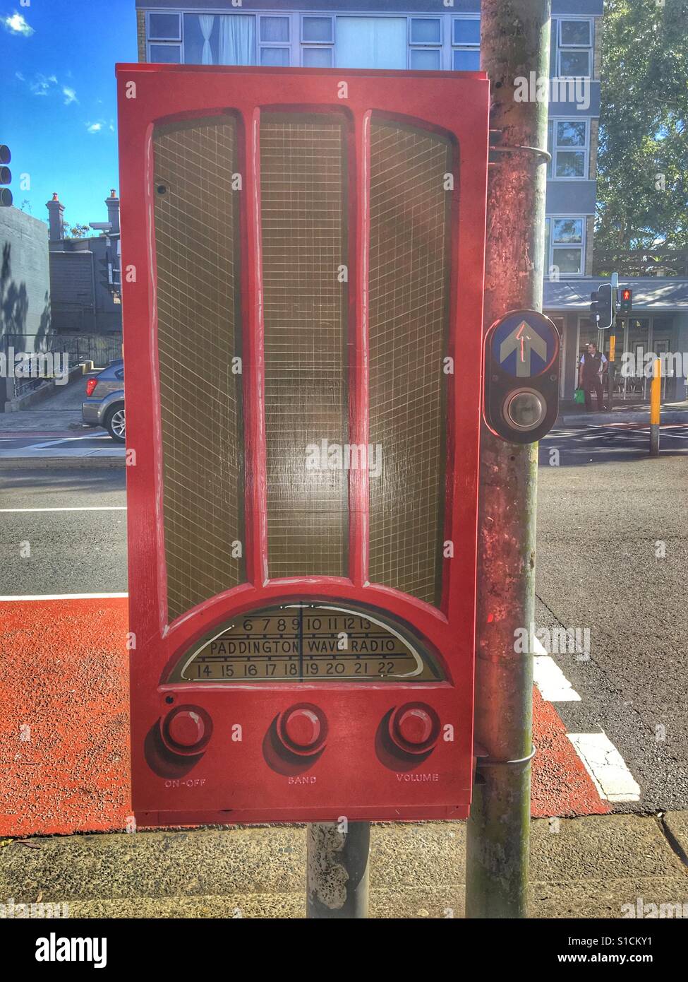 Paint vintage radio on traffic signal box Stock Photo Alamy