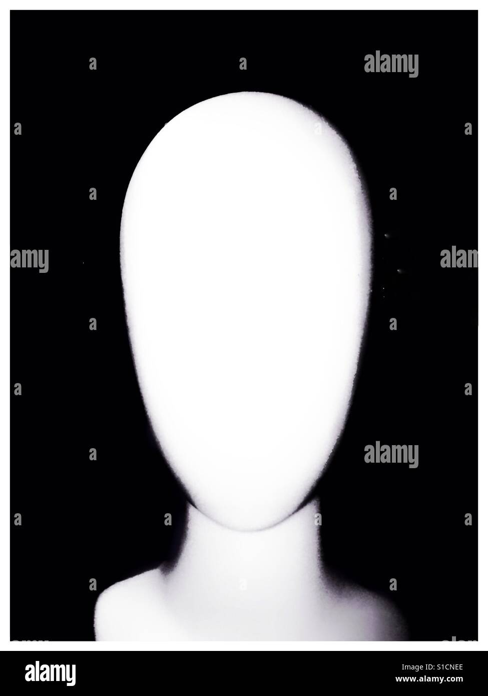 Anonymous Manequin Face Potrait - Black and White Stock Photo