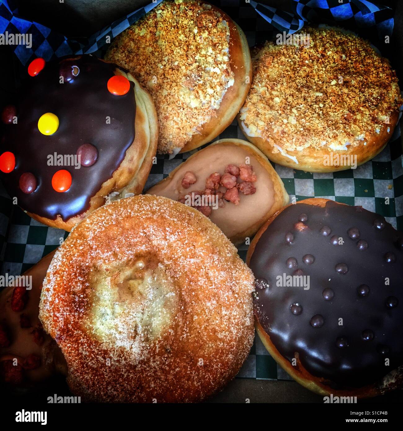 Assortment of doughnuts. - Smartphone Captured Stock Image