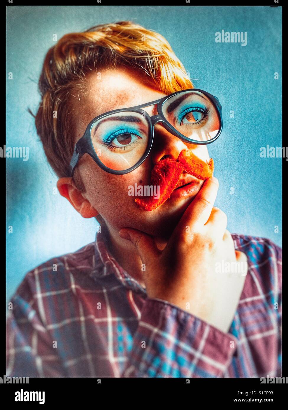 Comedy moustache and glasses - Smartphone Captured Stock Image