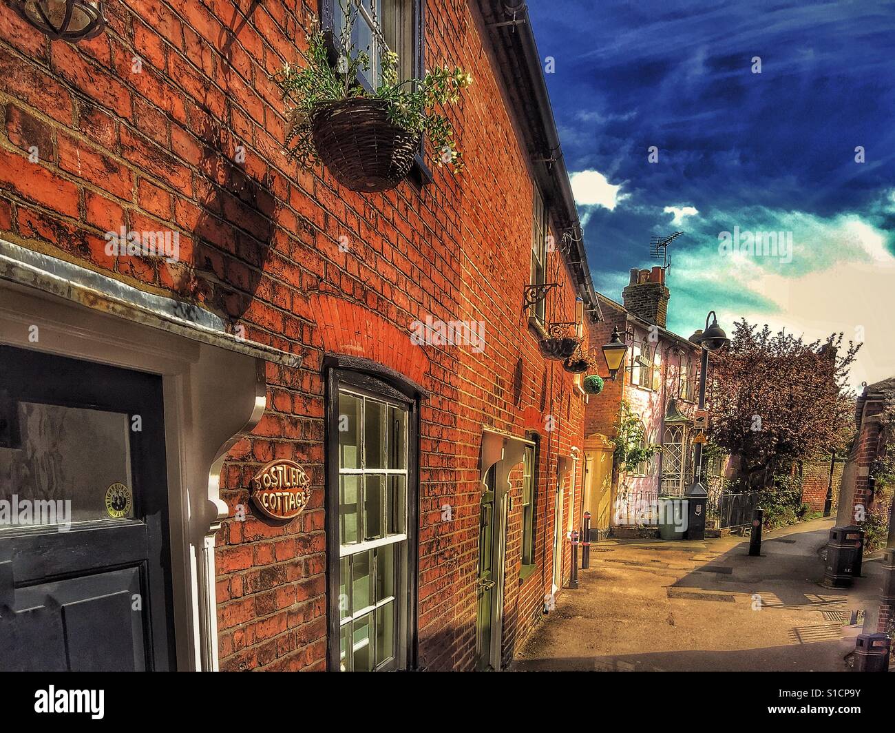 A side street in Faversham, Kent. - Smartphone Captured Stock Image