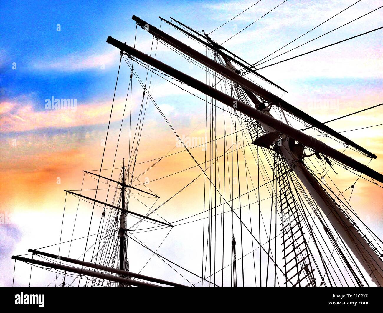 Sailing ship rigging masts shrouds hires stock photography and images