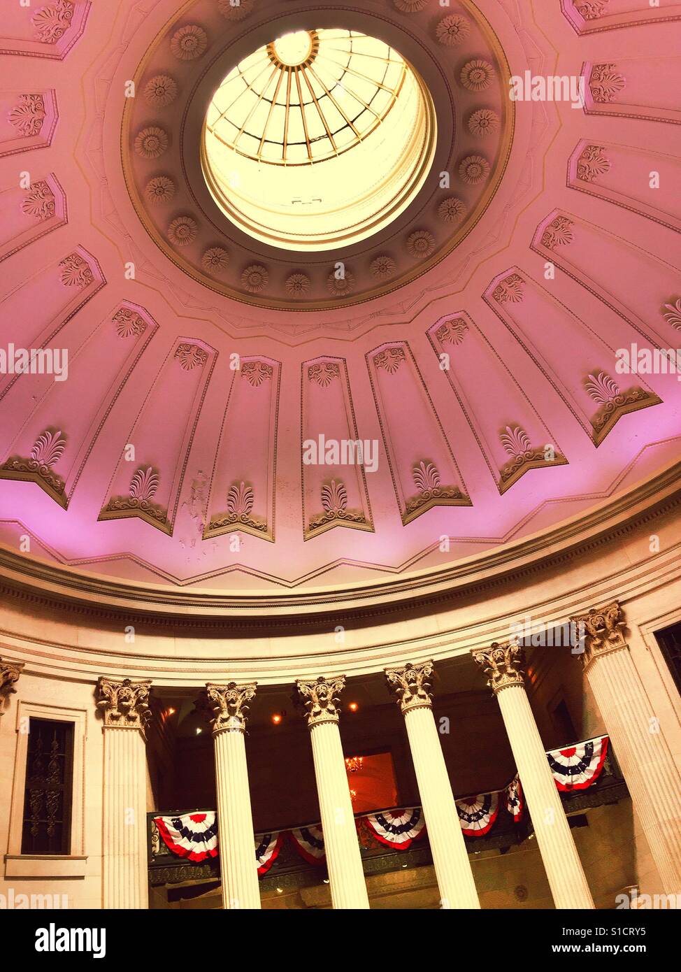 The dome at Federal Hall, Wall Street, NYC, USA - Smartphone Captured Stock Image