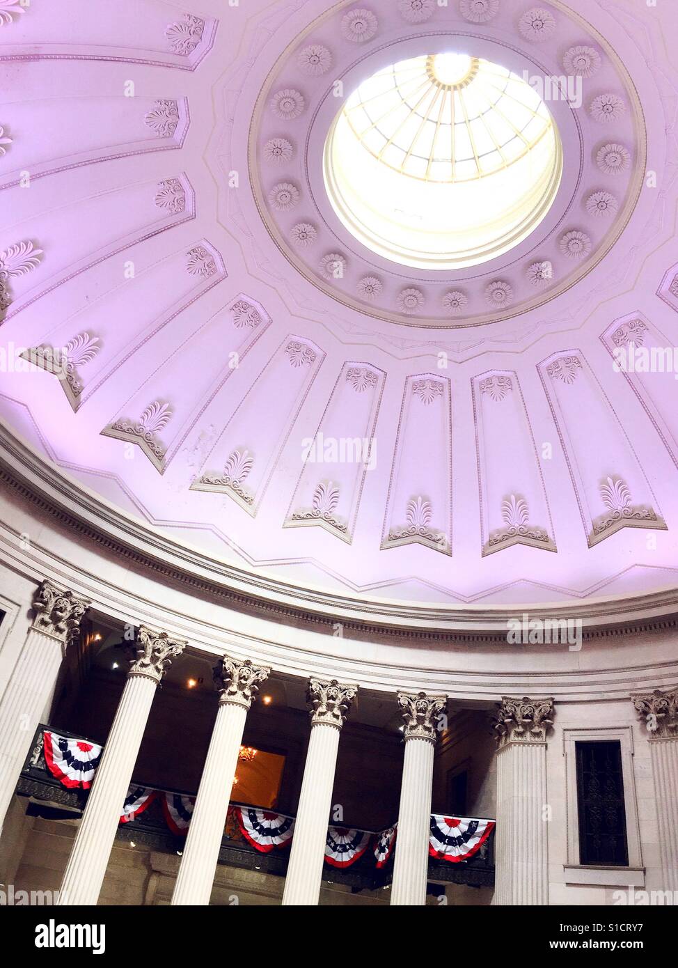 The dome at Federal Hall, Wall Street, NYC, USA - Smartphone Captured Stock Image