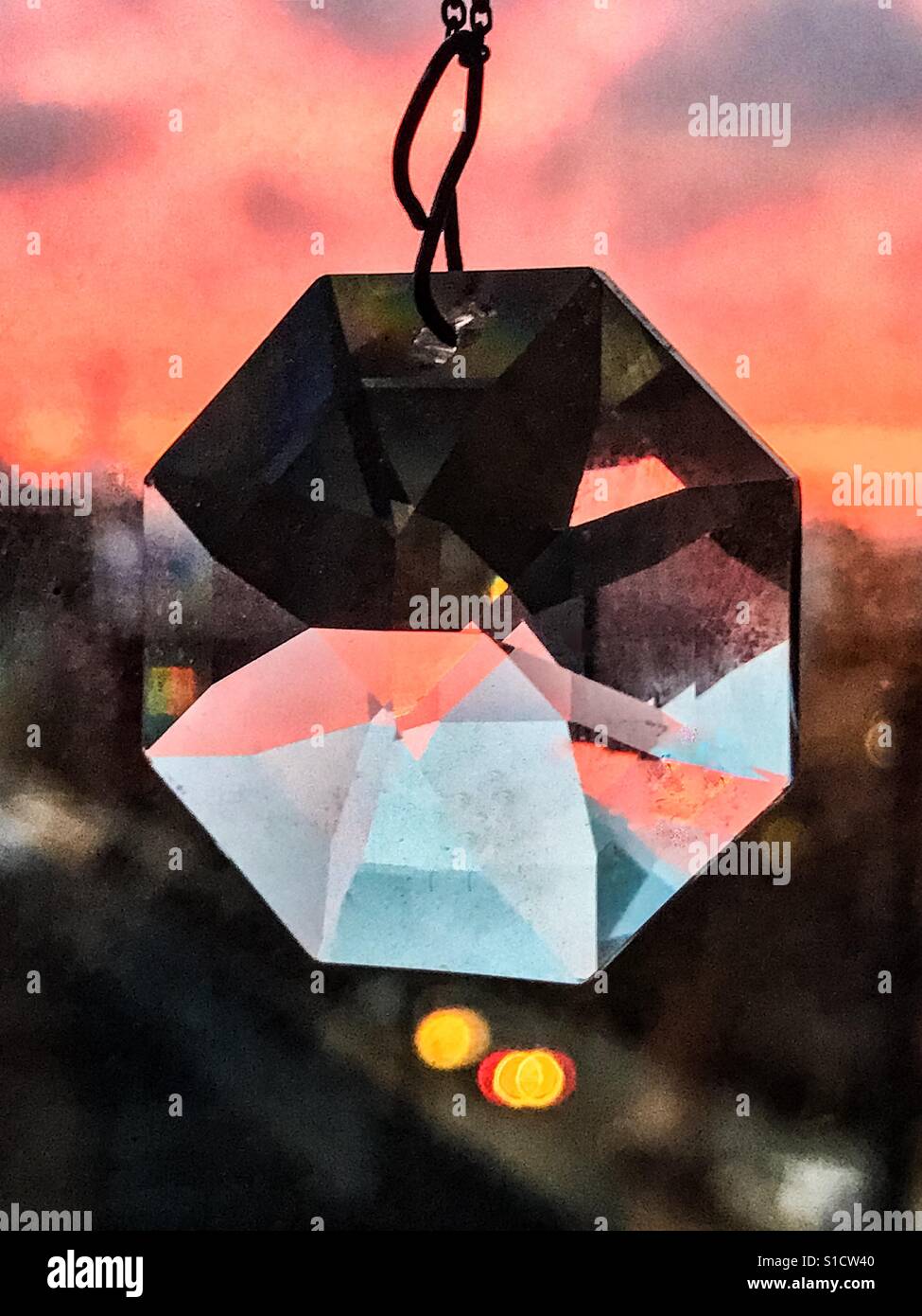 Prism and sunset in Brooklyn New York . - Smartphone Captured Stock Image