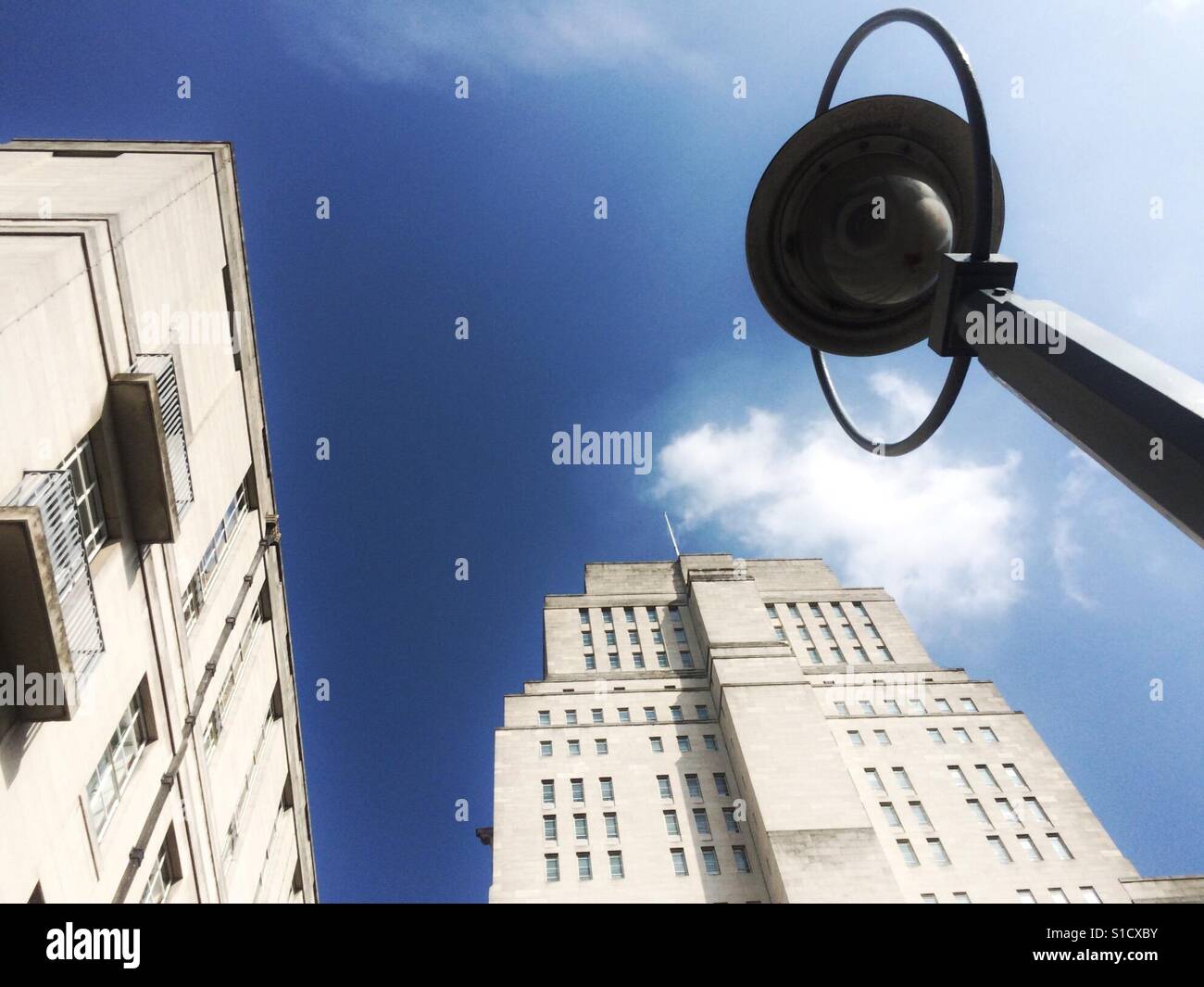 Lamp post and The Senate House of the University of London, Bloomsbury. Stock Photo