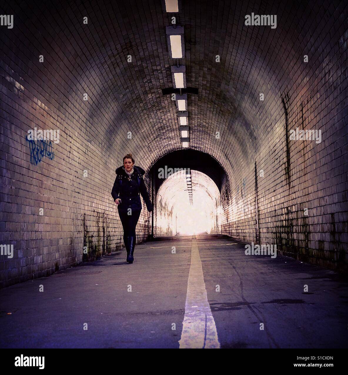 Walking through a subway. - Smartphone Captured Stock Image