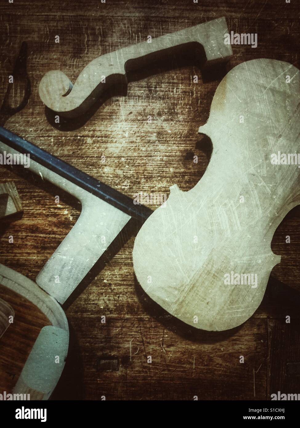 Violin maker - Smartphone Captured Stock Image