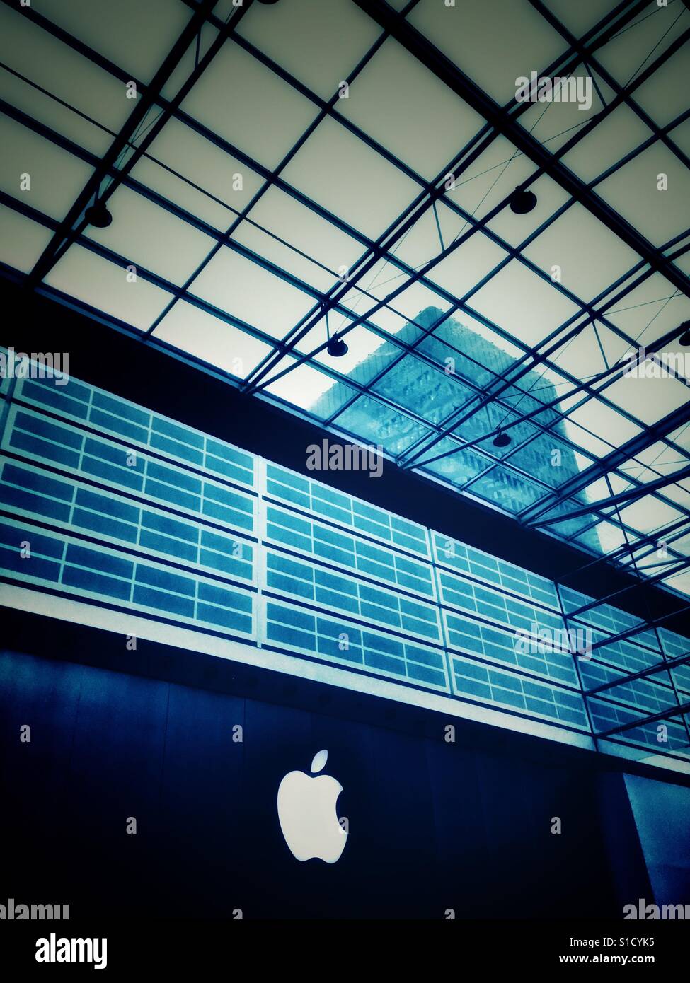 Roof detail with Apple logo - Smartphone Captured Stock Image