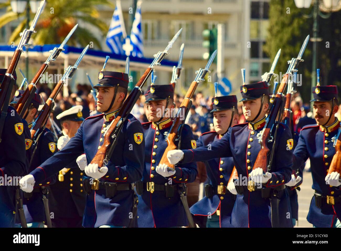 Greek Army men Stock Photo