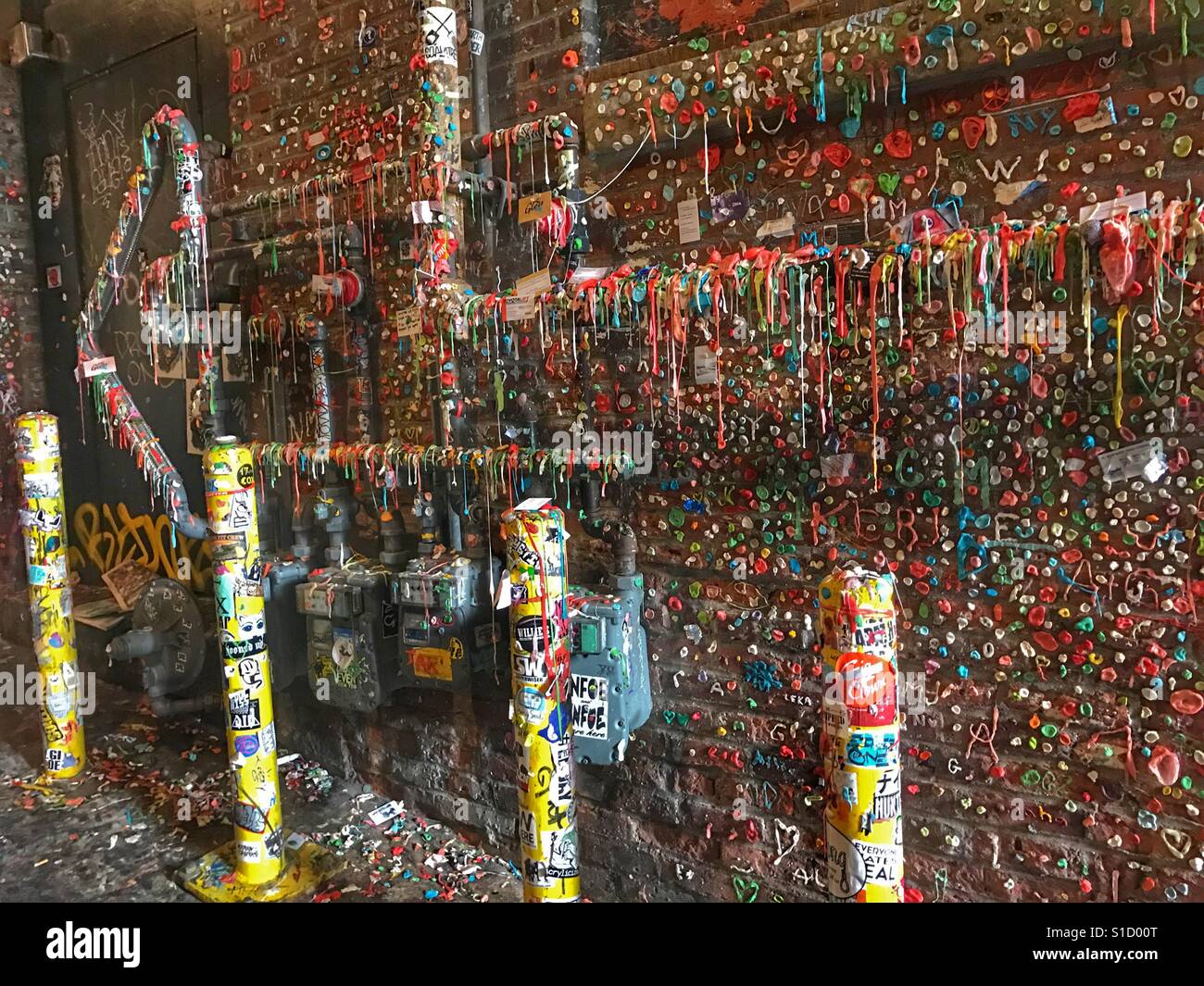 Seattle gum wall - Smartphone Captured Stock Image