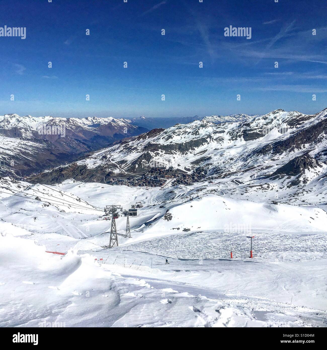 Val Thorens ski slopes Stock Photo