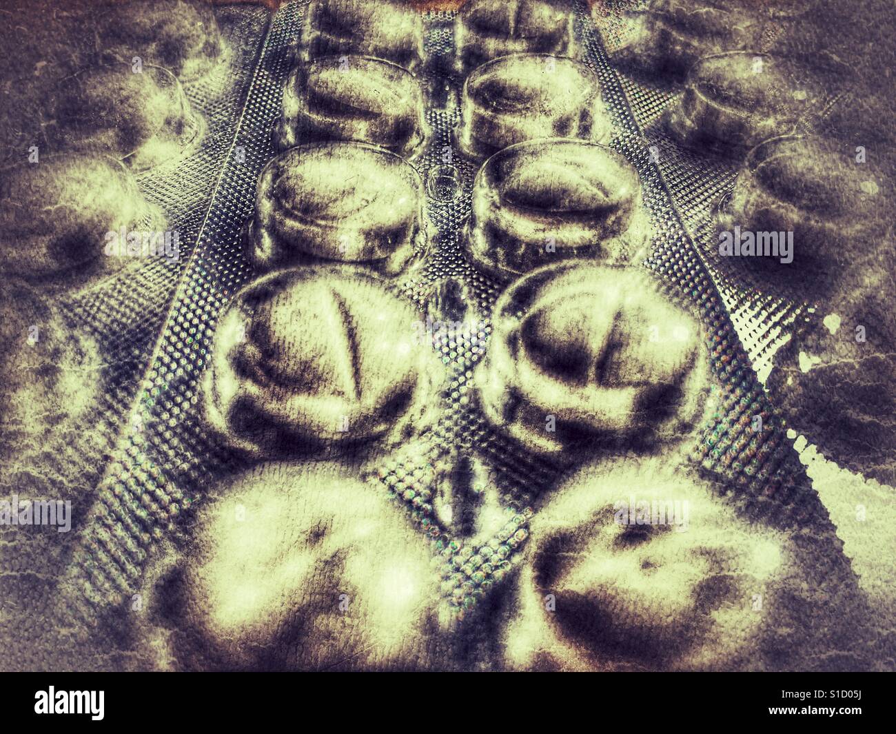 Tablets in a blister pack - Smartphone Captured Stock Image