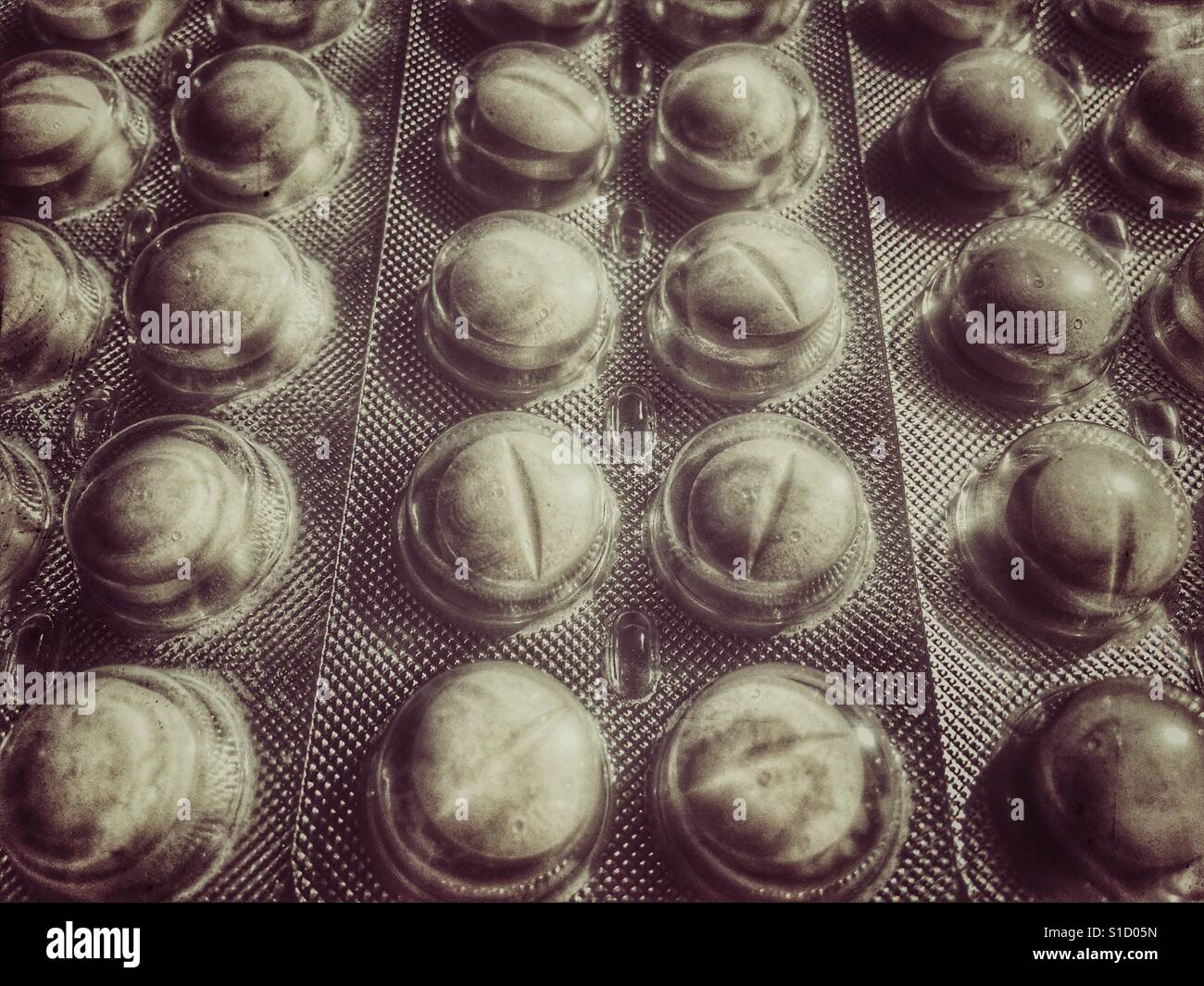 White tablets in a blister pack - Smartphone Captured Stock Image