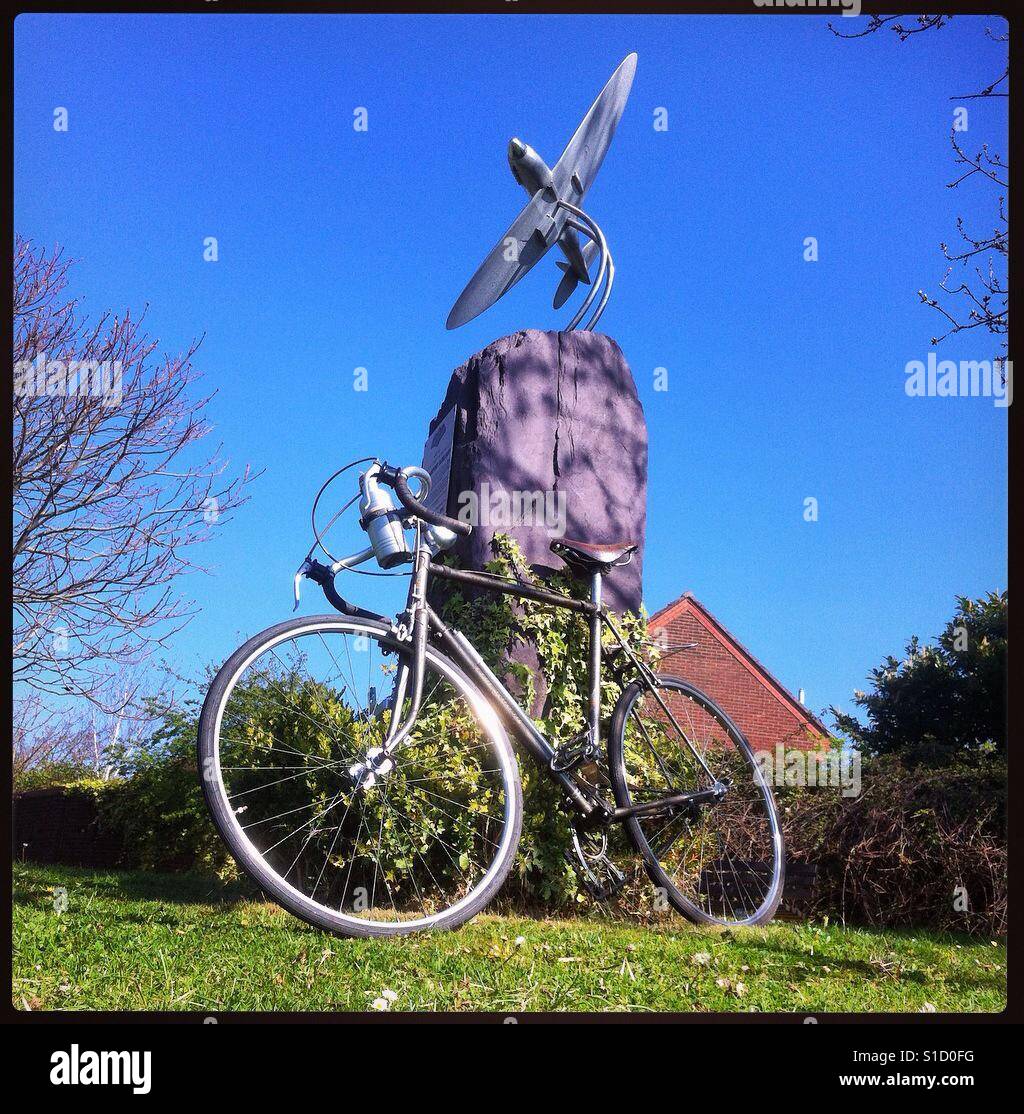 My 1950 Jim Guard Cycles of Southampton, snapped by the ATA memorial in Hamble. Stock Photo
