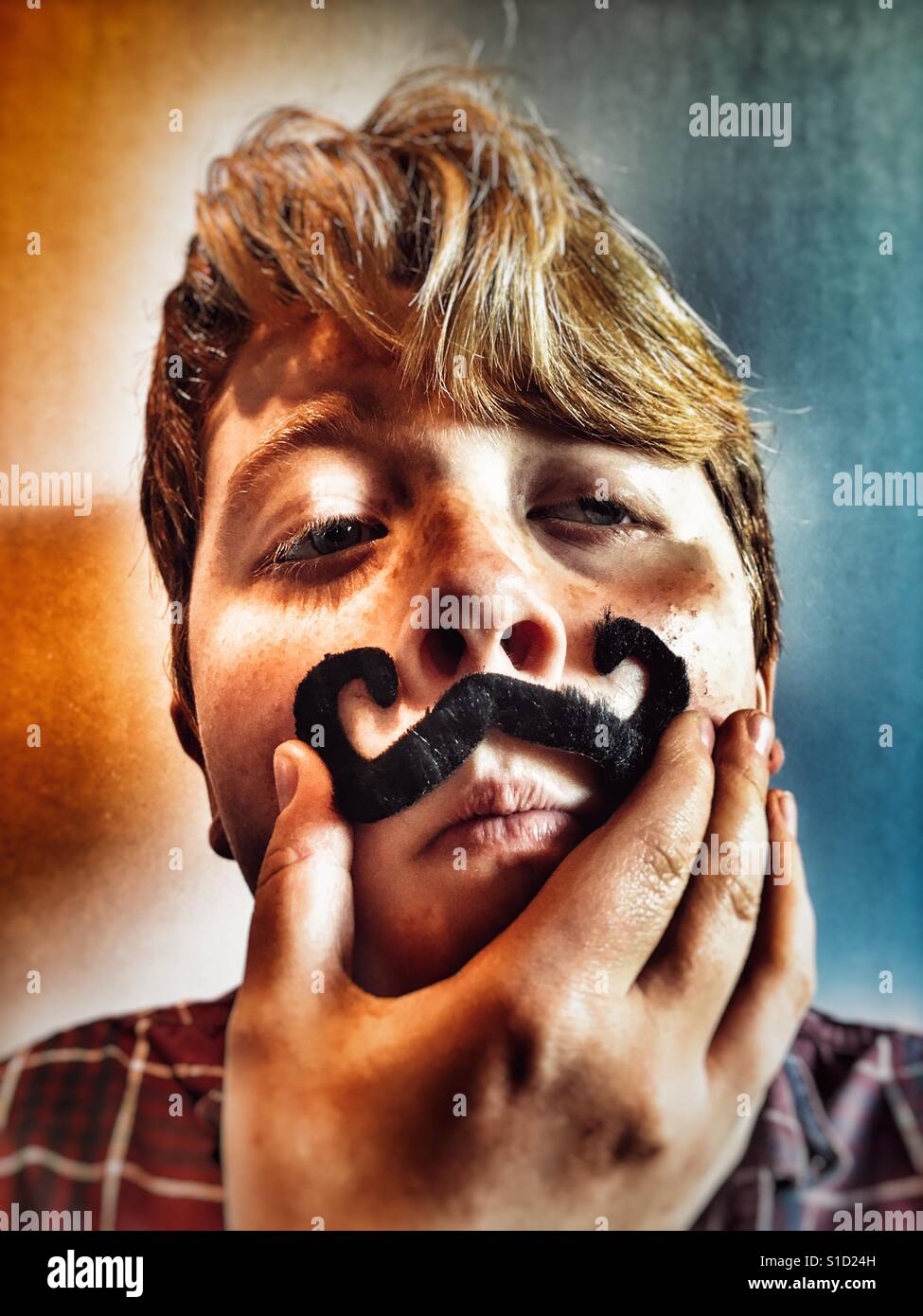 Comedy facial hair - Smartphone Captured Stock Image