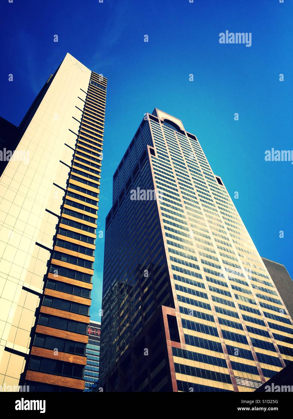 Skyscrapers in the Time Square area, New York City, USA - Smartphone Captured Stock Image