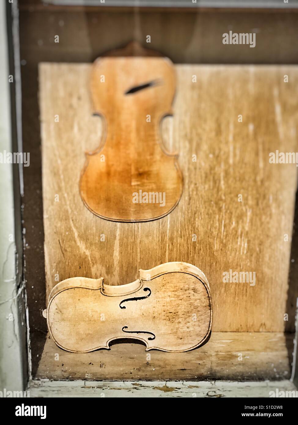 Handmade violin workshop - Smartphone Captured Stock Image