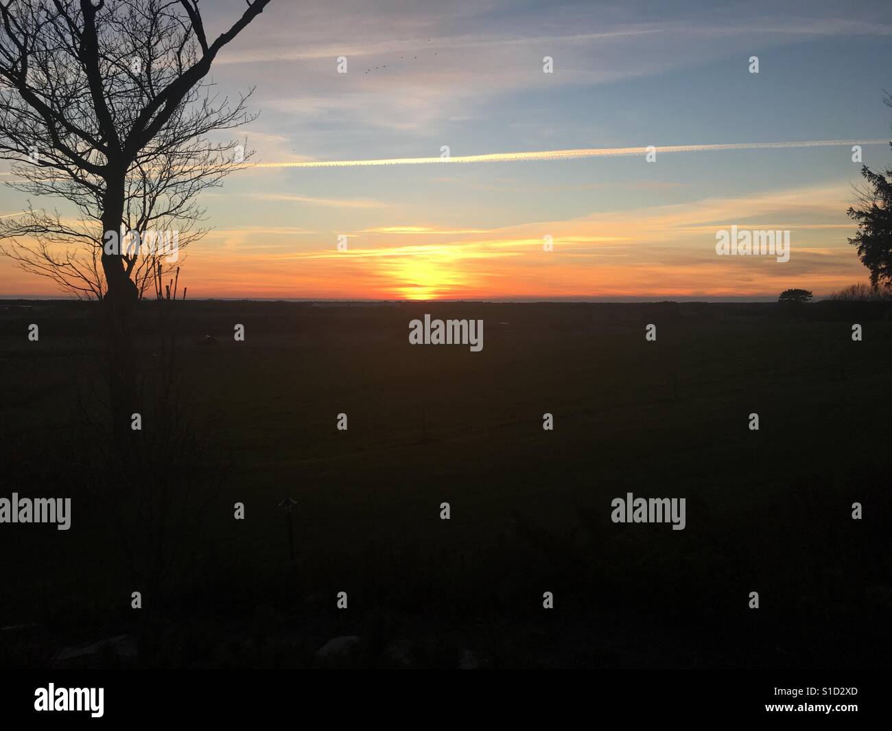 Flot solnedgang Stock Photo