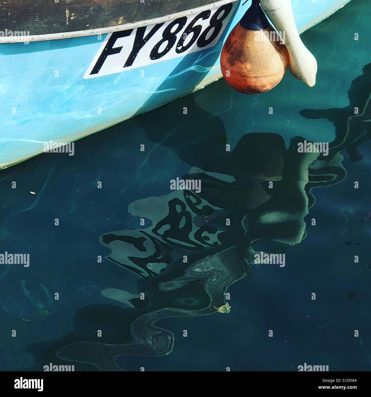 Reflection of a fishing boat - Smartphone Captured Stock Image