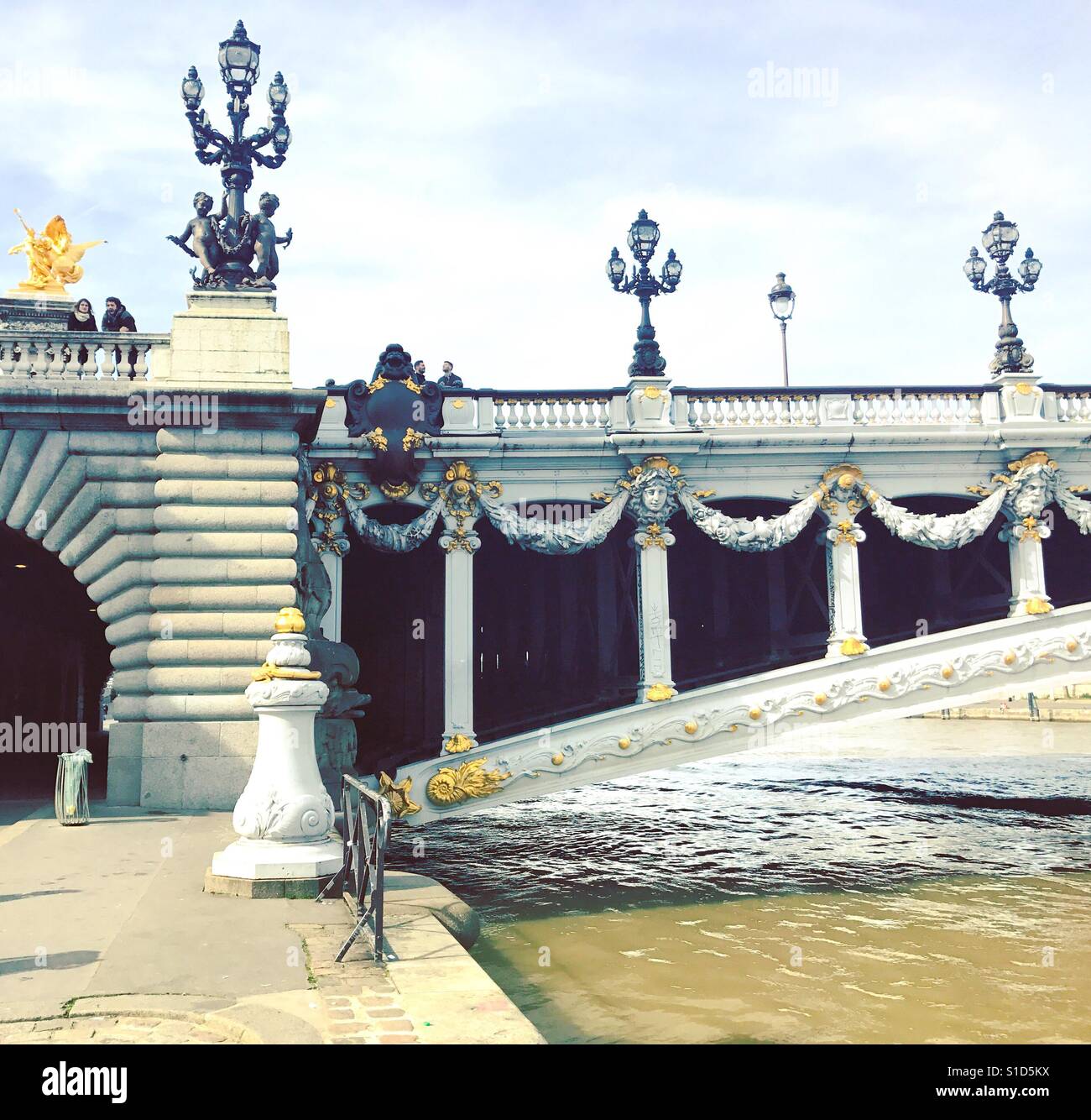 Pont Alexandre III in Paris, France on March 11, 2017. - Smartphone Captured Stock Image