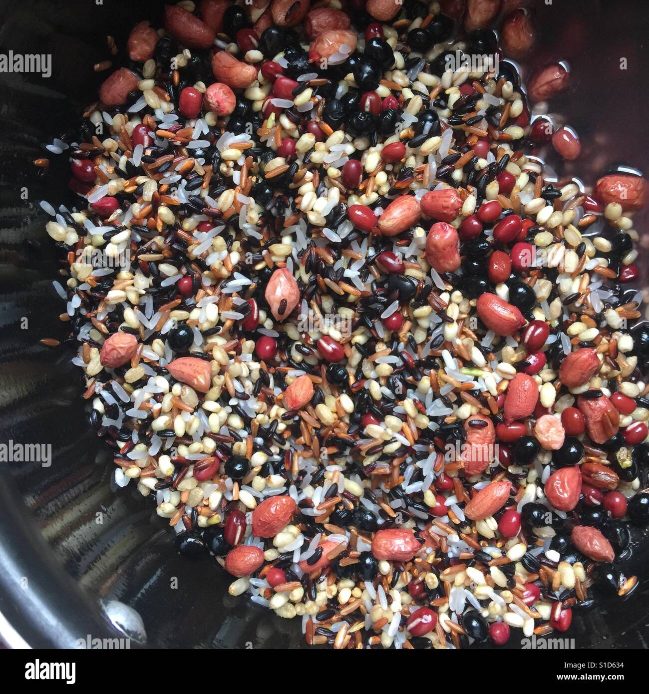 Wild rice and mixed beans. Chinese cusine Stock Photo