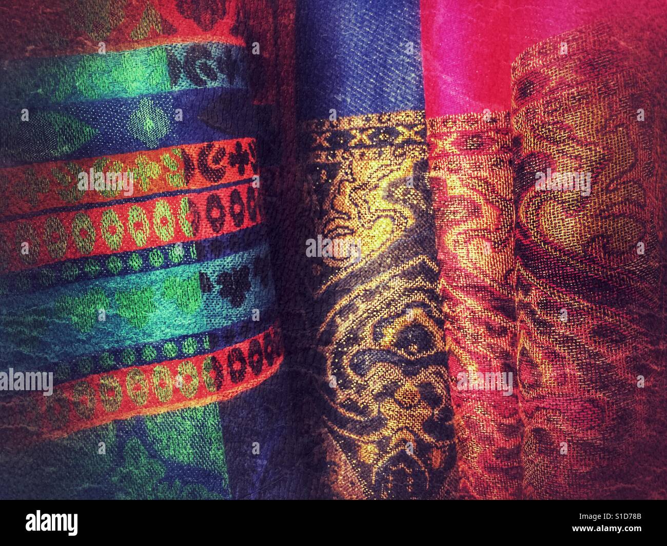 Silk fabrics - Smartphone Captured Stock Image