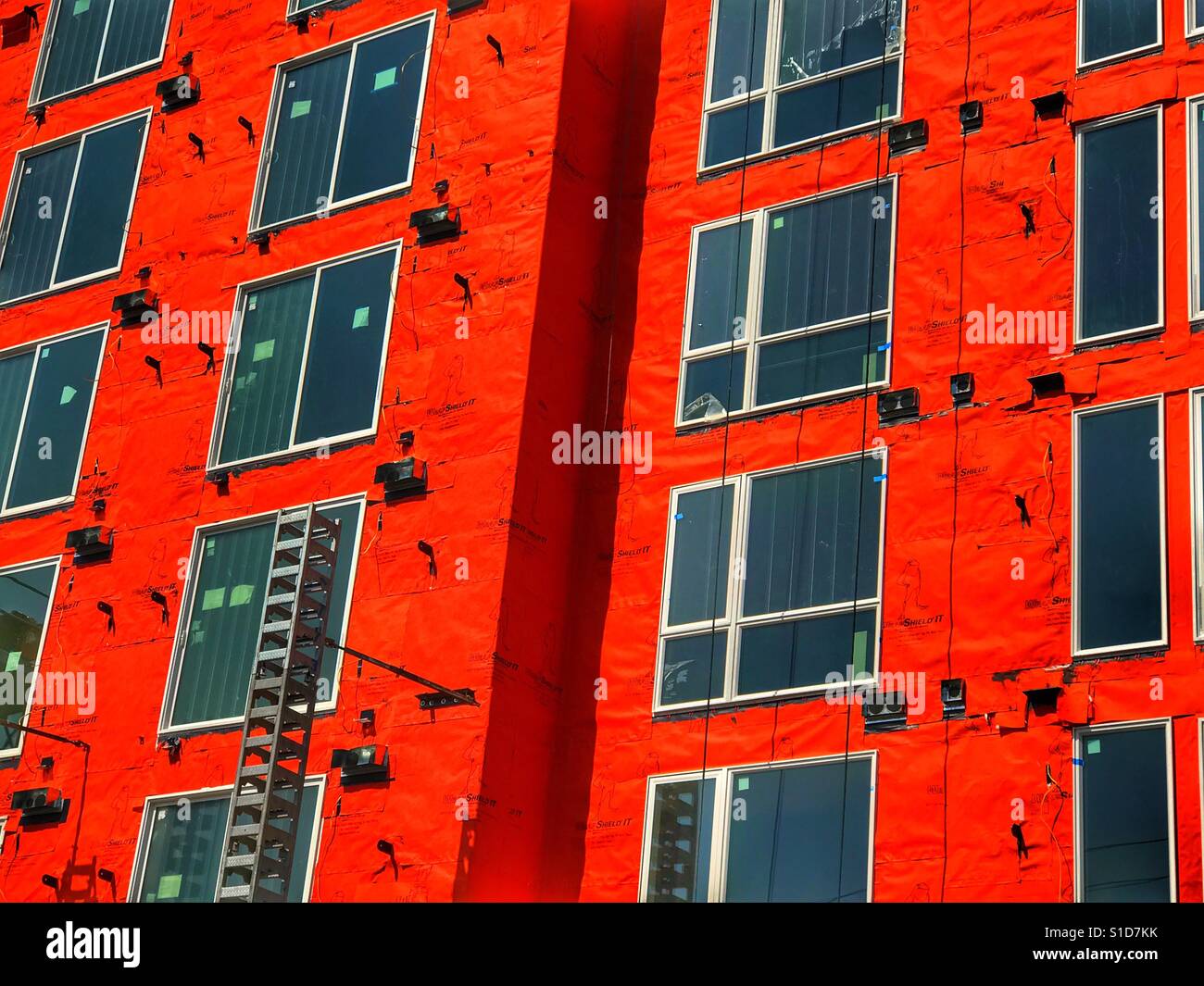 Red apartment building - Smartphone Captured Stock Image