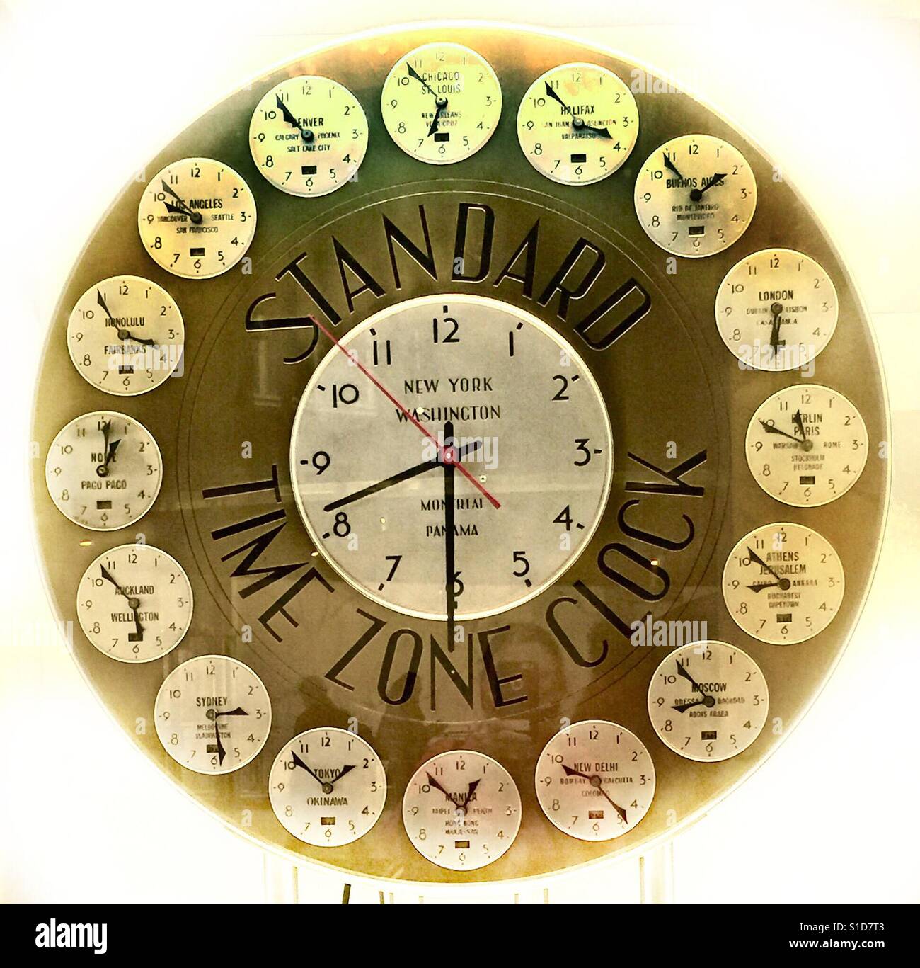 Brass standard time zone clock hires stock photography and images Alamy