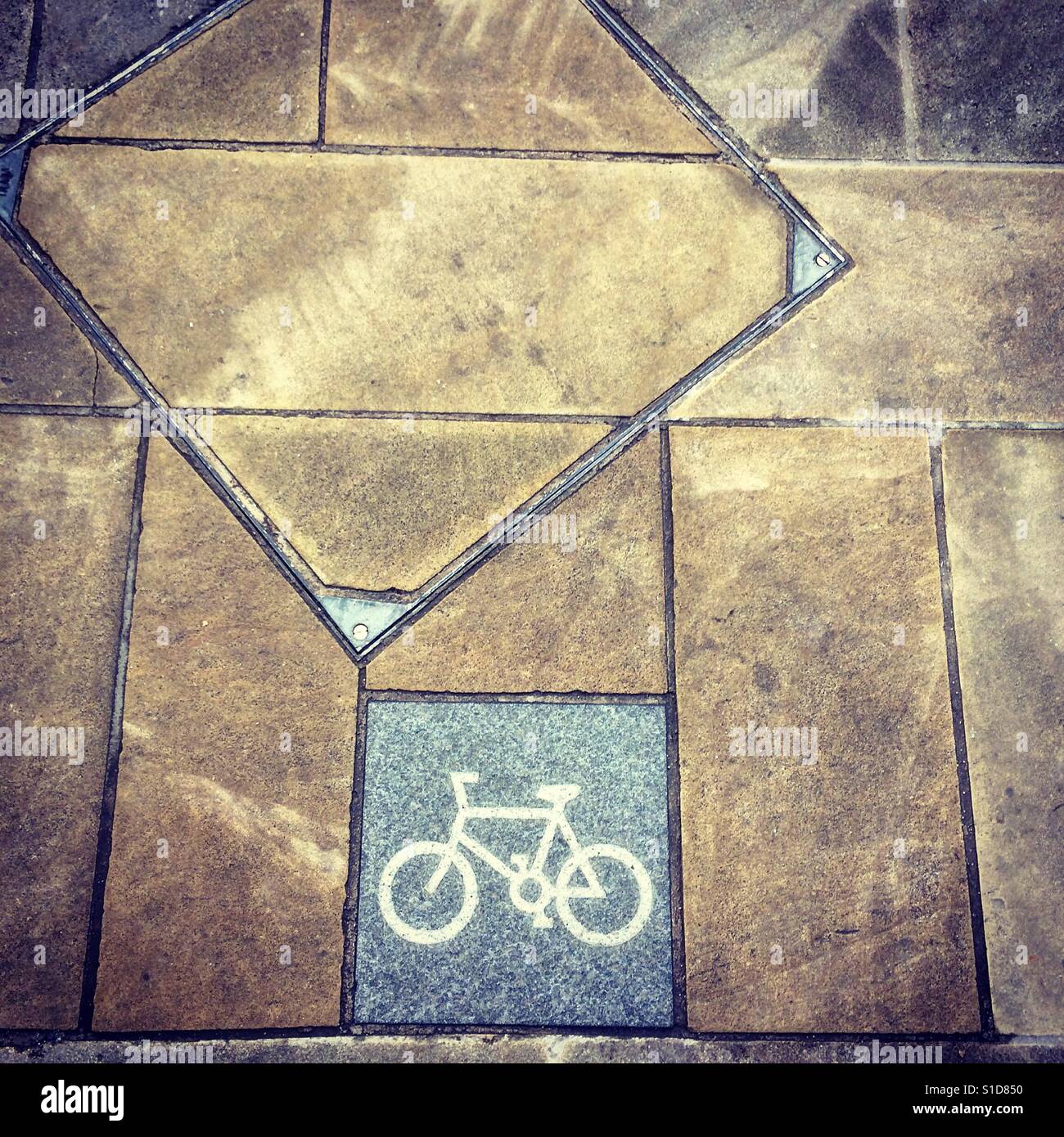 Cycle path in city - Smartphone Captured Stock Image