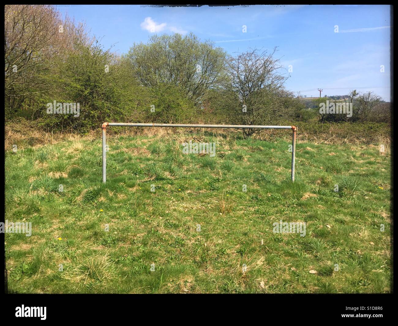 Forgotten goal posts - Smartphone Captured Stock Image
