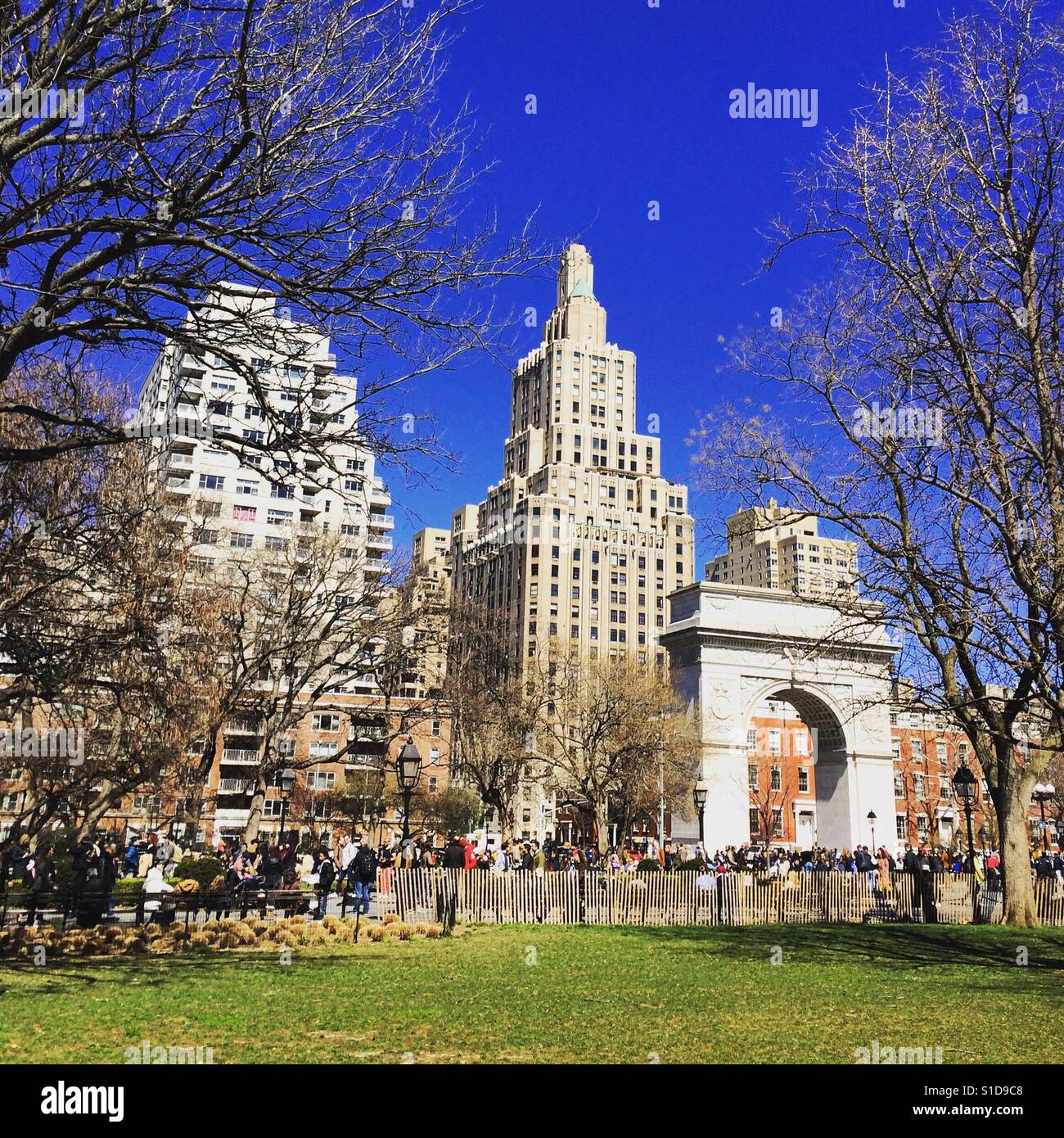 Washington Square Park, Greenwich Village, New York City - Smartphone Captured Stock Image